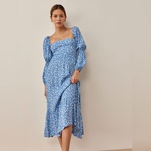 Reformation Mica Dress in Marie (Blue Floral) Size 6